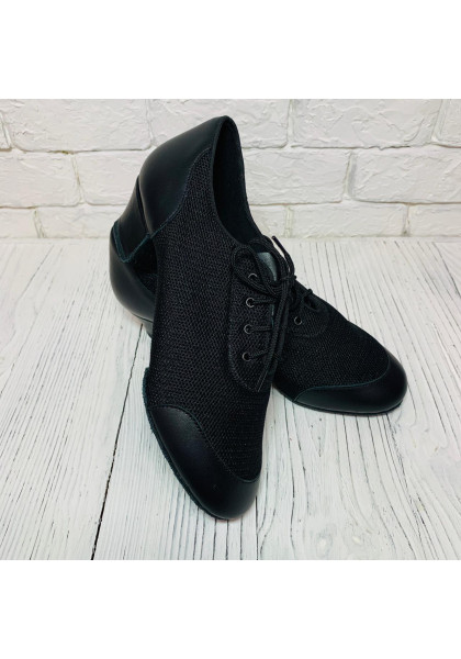 Galex - Vento - Black leather / Air mesh - Heel 4cm